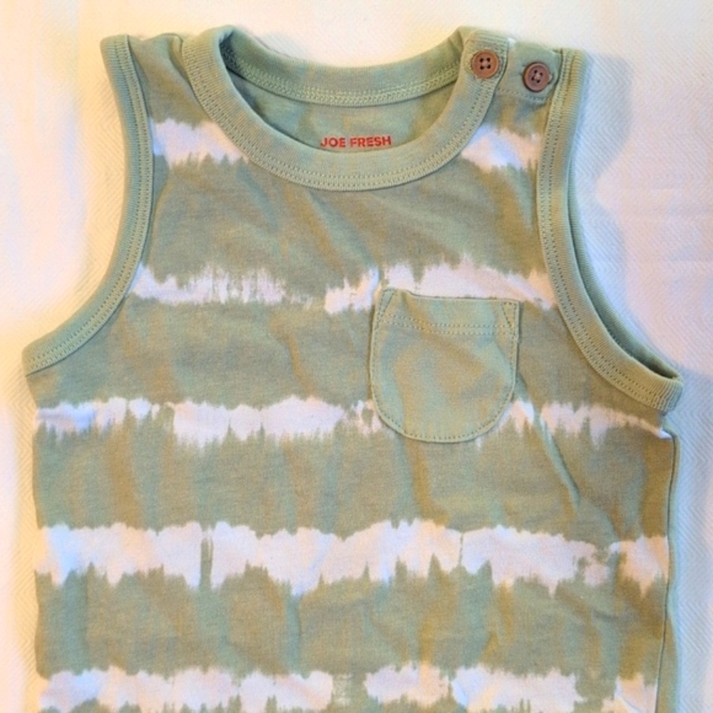 joe fresh cotton summer outfit set bodysuit & shorts 18-24 months baby boy - Picture 3 of 9